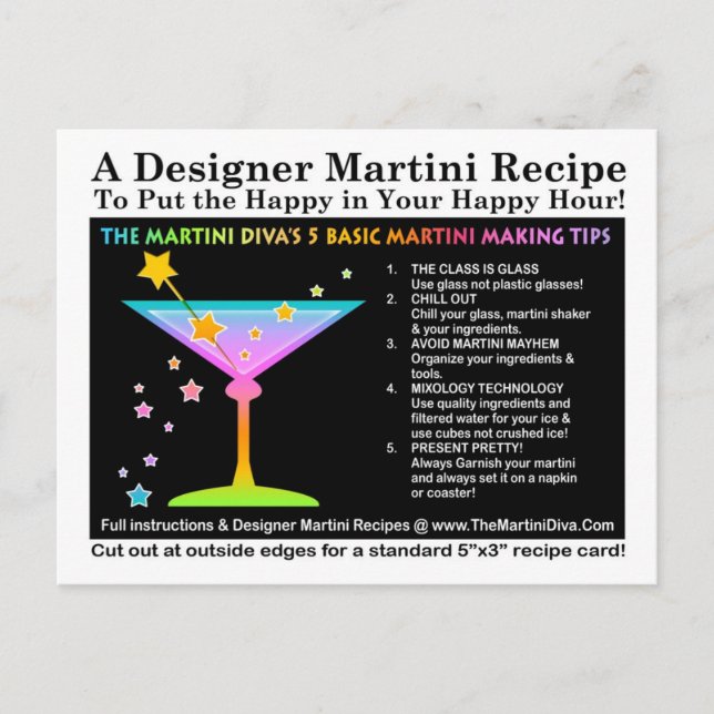 Carte postale Les 5 Conseils Martini Diva de base (Devant)