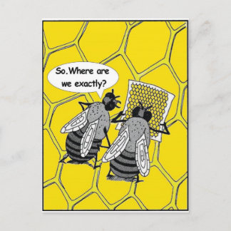 Carte Postale Les abeilles perdues, Humour