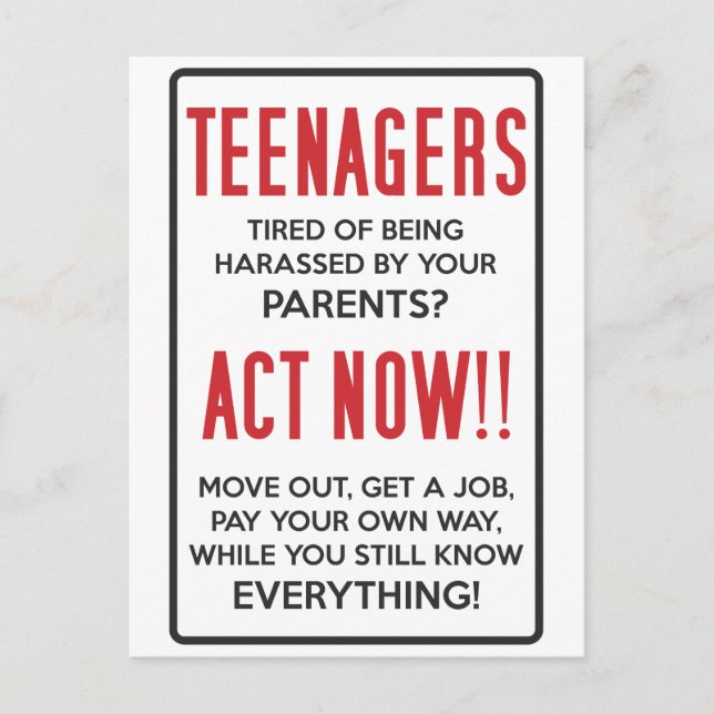 Carte Postale Les adolescents, fatigués d'être harcelés ? Agis m (Devant)
