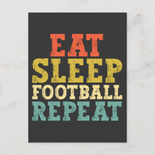 Carte Postale Les amateurs de football mangent le sommeil Footba