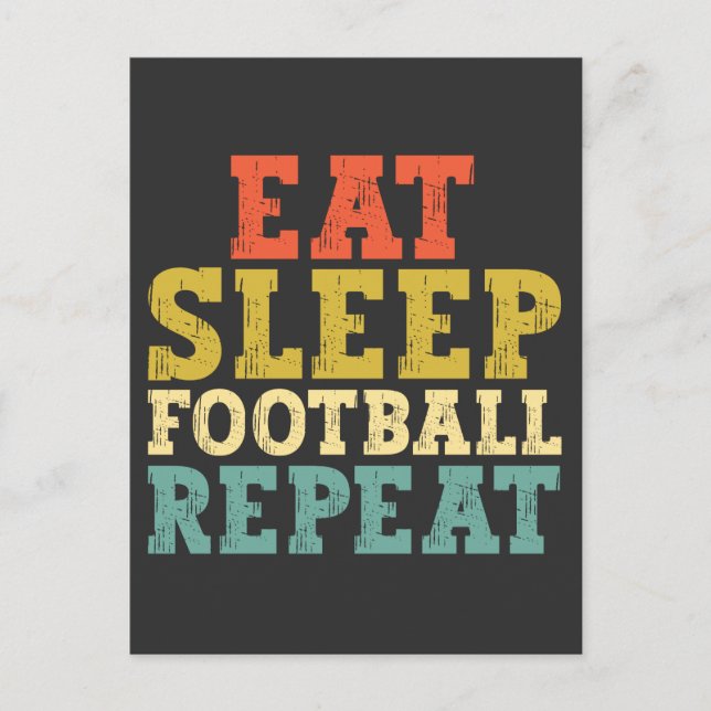 Carte Postale Les amateurs de football mangent le sommeil Footba (Devant)