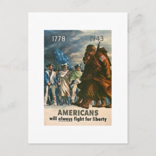 Carte Postale Les Américains lutteront toujours pour la liberté