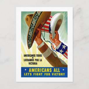 Carte Postale Les Américains tous ~ Luttons pour la victoire