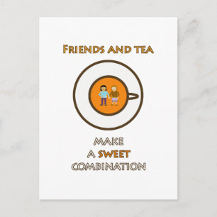 Carte Postale Les amis et le thé font une combinaison douce (2)