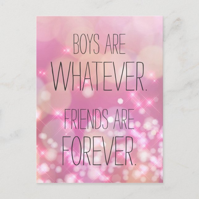 Carte Postale Les amis sont pour toujours Pink Sparkles Friendsh (Devant)