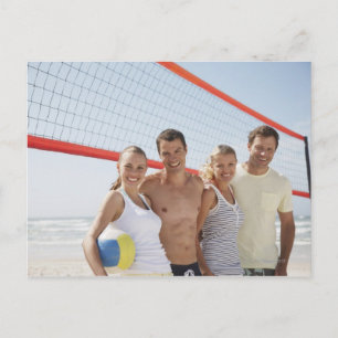 Carte Postale Les amis sur le terrain de beach volley