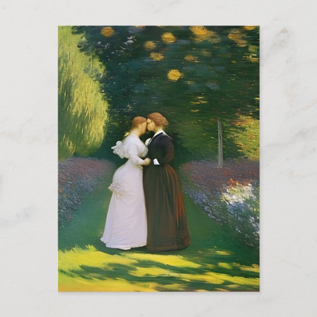Carte Postale Les amoureux lesbiennes par Monet (Devant)