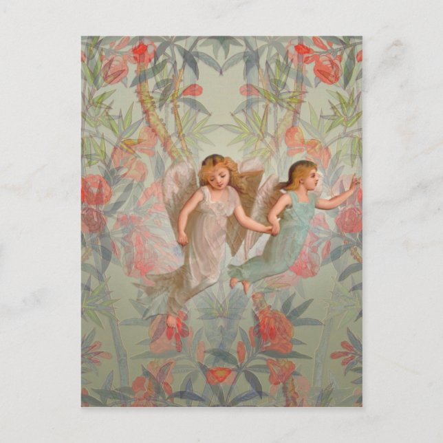 Carte Postale Les anges dans le jardin (Devant)