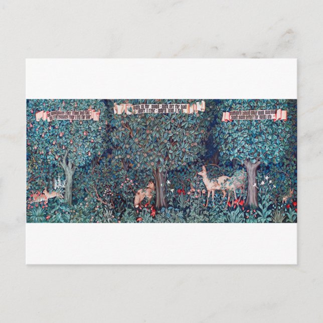 Carte Postale Les animaux dans la forêt, William Morris (Devant)