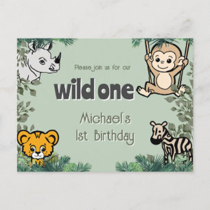 Carte Postale Les animaux de Safari mignons sauvages un