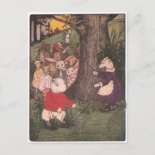 Carte Postale Les animaux des bois retournent à l'école (Devant)