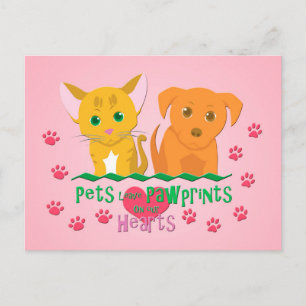 Carte Postale Les animaux laissent des empreintes sur nos coeurs