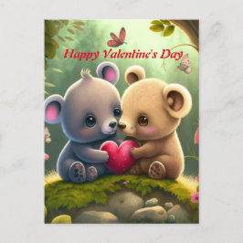 Carte Postale Les animaux mignons en amour