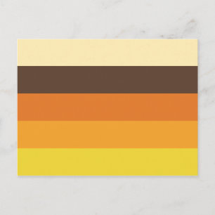 Carte Postale les années 70 Motif de couleurs triées rétro