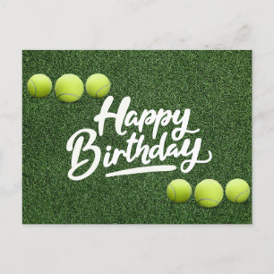 Carte Postale Les balles de tennis sont sur l'herbe verte