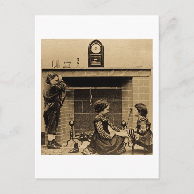 Carte Postale Les bas étaient suspendus par la Cheminée avec soi (Devant)