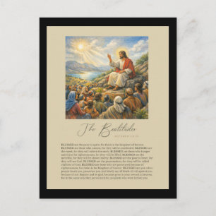 Carte Postale Les Béatitudes Matthieu 5:3–12 Sermon sur la monta