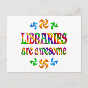 Carte Postale Les bibliothèques sont géniales