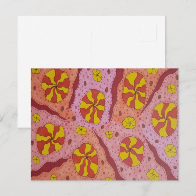 Carte Postale Les bonbons cosmiques roses (Devant / Derrière)