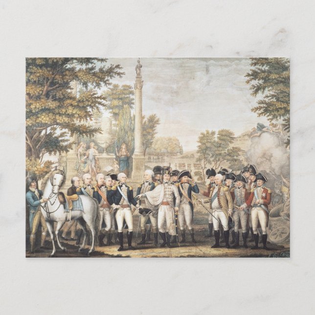 Carte Postale Les Britanniques cèdent au général Washington (Devant)