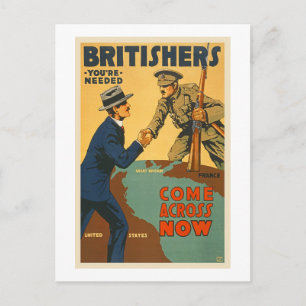 Carte Postale Les Britanniques viennent à travers la Première Gu