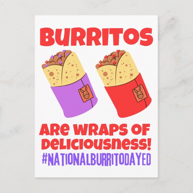 Carte Postale Les burritos sont des wraps de délicieux (Devant)
