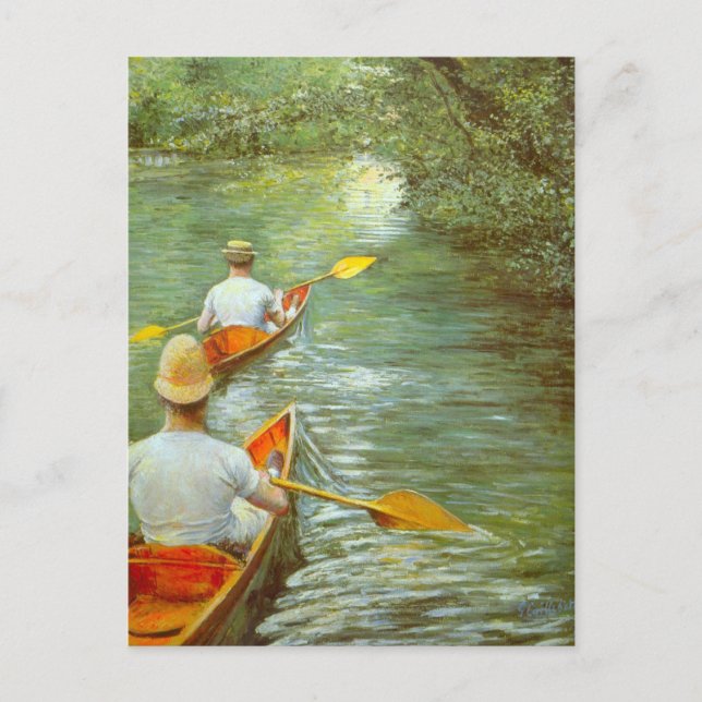 Carte Postale Les Canoës, Perissoires par Gustave Caillebotte (Devant)