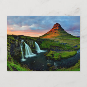Carte Postale Les cascades   Kirkjufell, Islande