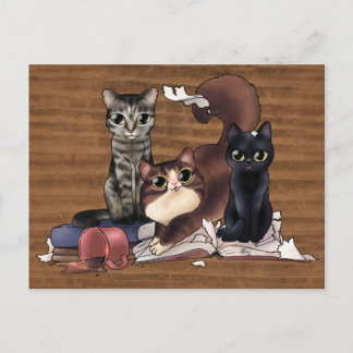 Carte Postale Les chats de l'écrivain