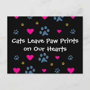 Carte Postale Les chats laissent des Empreintes de pattes dans n