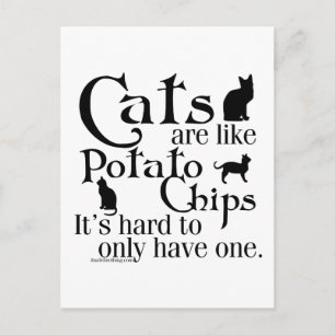 Carte Postale Les chats sont comme des pommes chips…
