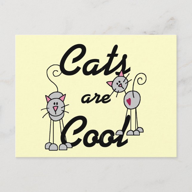 Carte Postale Les chats sont des t-shirts et des cadeaux Cool (Devant)