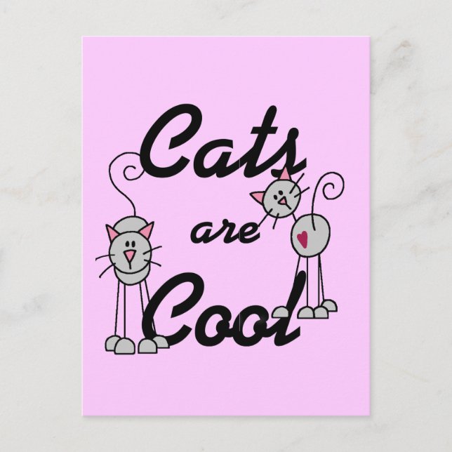 Carte Postale Les chats sont les T-shirts et les cadeaux frais (Devant)