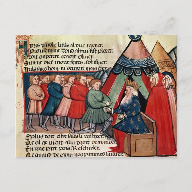 Carte Postale Les Chevaliers s'engagent à leur allégeance (Devant)