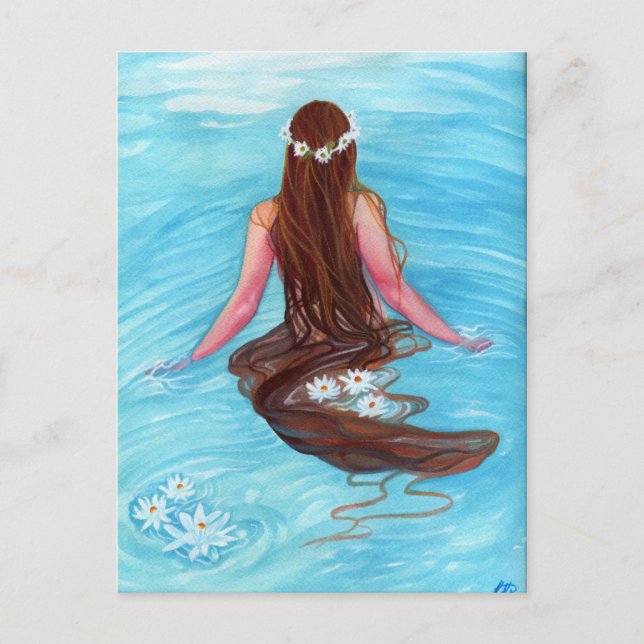 Carte Postale Les cheveux de sirène sont tombés par vagues POSTC (Devant)