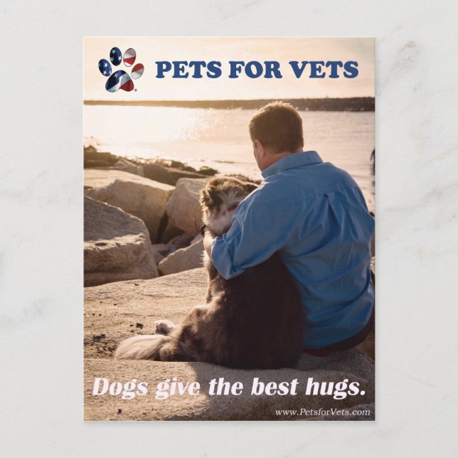 Carte Postale Les chiens donnent les meilleurs câlins. (Devant)