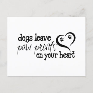 Carte Postale Les chiens laissent des empreintes de pattes sur v