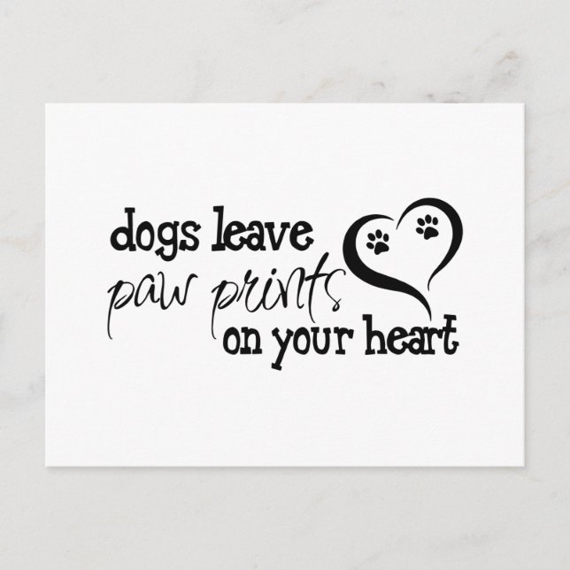 Carte Postale Les chiens laissent des empreintes de pattes sur v (Devant)