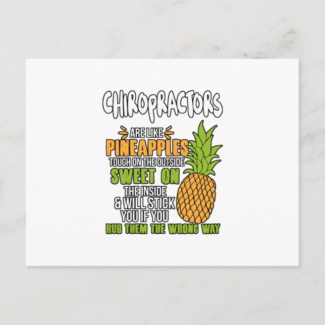 Carte Postale Les Chiropracteurs Sont Comme Des Ananas. (Devant)