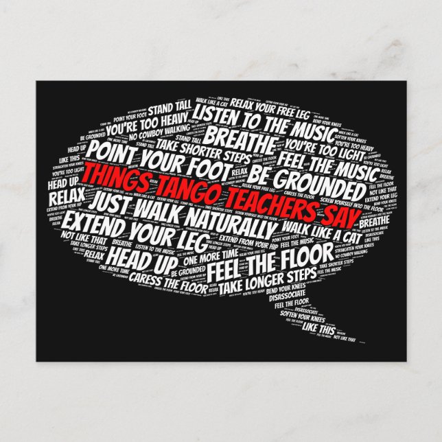 Carte Postale Les choses Les professeurs de Tango disent Argenti (Devant)