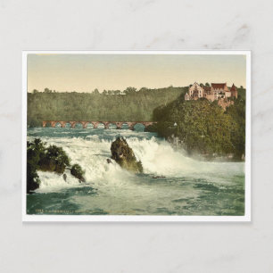 Carte Postale Les Chutes du Rhin, avec le Château de Laufen, Sc