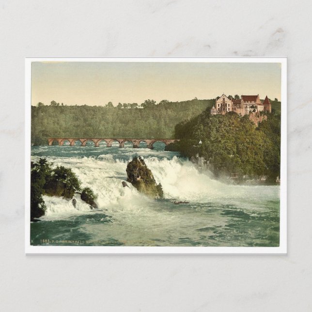 Carte Postale Les Chutes du Rhin, avec le Château de Laufen, Sc (Devant)