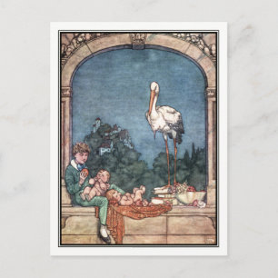 Carte Postale Les cigognes par William Heath Robinson