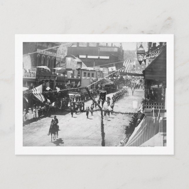 Carte Postale Les citoyens de Deadwood fêtent l'achèvement de 3 (Devant)