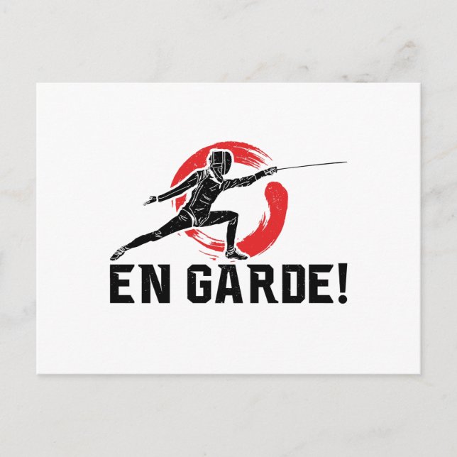 Carte Postale Les clôtures | Fencer Foil En Garde Cadeaux (Devant)