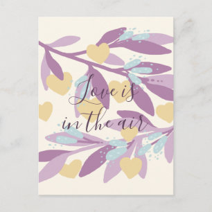 Carte Postale Les Coeurs Branches Saint Valentin Fleurs Amour