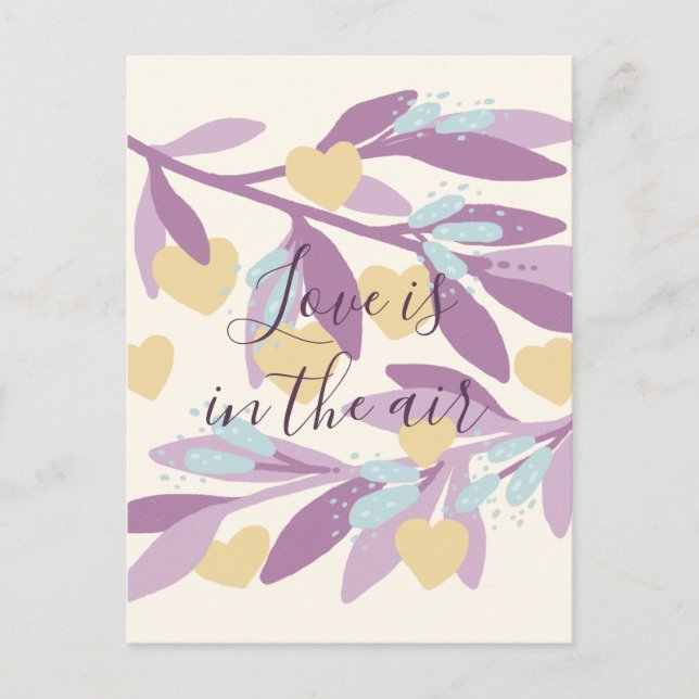 Carte Postale Les Coeurs Branches Saint Valentin Fleurs Amour (Devant)