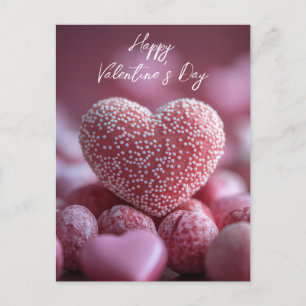 Carte Postale Les coeurs doux et roses de chocolat Saint-Valenti