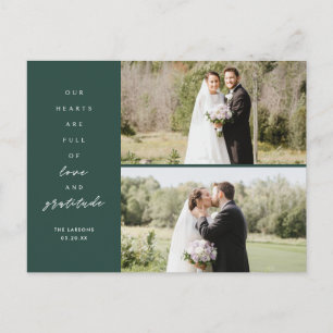 Carte Postale Les coeurs sont plein deux Mariage photo Merci