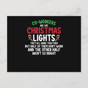 Carte Postale Les collègues sont comme les lumières de Noël